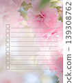 Goals checklist template with checkboxes and sakura, background with lines, printable To Do List. 139308762
