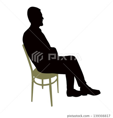 a man sitting body silhouette vector a man sitting body silhouette vector 139308817