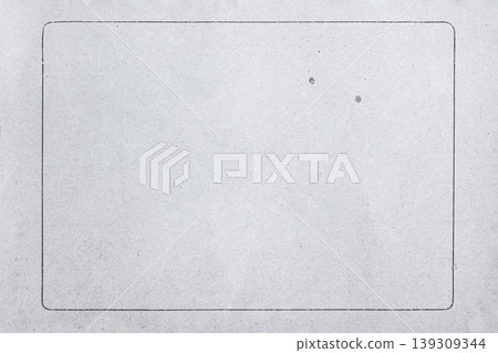 Paper frame with rectangle border on gray paper surface for frame mockup, poster layout, text placement, presentation. Natural vintage background with paper texture, copy space, border Paper frame with rectangle border on gray paper surface for frame mockup, poster layout, text placement, presentation. Natural vintage background with paper texture, copy space, border 139309344
