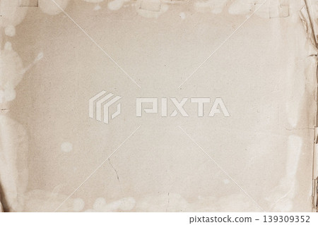 Aged paper texture with stains, creases, fibers, faded memory background, vintage paper design. Archival layout, poster, craft project. Copy space 139309352