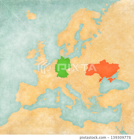 Map of Europe - Germany and Ukraine 139309778