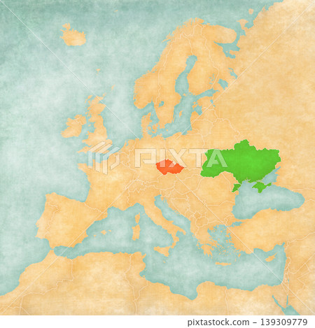 Map of Europe - Czech Republic and Ukraine Map of Europe - Czech Republic and Ukraine 139309779