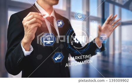 Marketing automation diagram showcasing AI-driven campaign workflow Spline Marketing automation diagram showcasing AI-driven campaign workflow Spline 139309902