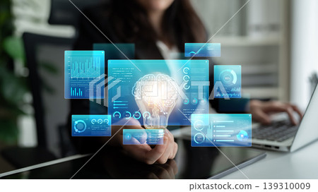 AI Neural Network Dashboard with Advanced Data Visualization and Brain. Corpus AI Neural Network Dashboard with Advanced Data Visualization and Brain. Corpus 139310009