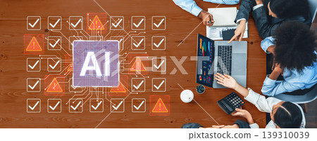 AI Hallucination Concept Showing Robot Processing Incorrect Data and Glitch. Corpus 139310039
