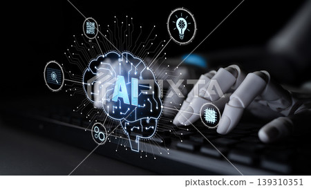 AI neural network brain concept for deep learning and cognitive computing. Corpus AI neural network brain concept for deep learning and cognitive computing. Corpus 139310351