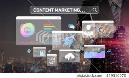 Content Marketing Strategy Dashboard for SEO, Analytic, and Growth Plan Muxer 139310978