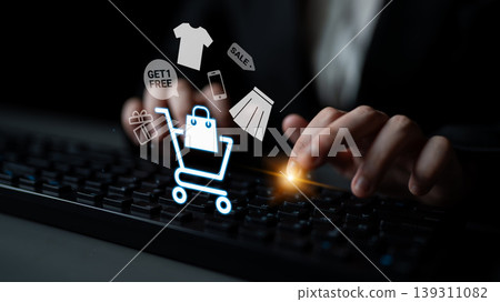 Online shopping and digital retail promotion concept Parse Online shopping and digital retail promotion concept Parse 139311082
