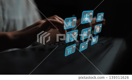 Social Media Interaction and Digital Communication Icons Marrow Social Media Interaction and Digital Communication Icons Marrow 139311626