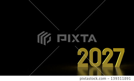 Golden 2027 New Year Vision 3d render. 139311891