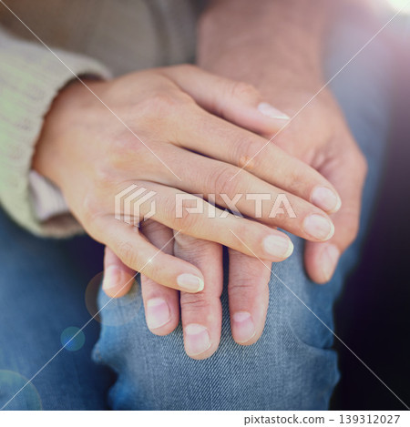 Hands, closeup and couple with love, support and trust in partnership or marriage together. Care, man and woman bonding with solidarity, empathy and body language as sign of connection and kindness Hands, closeup and couple with love, support and trust in partnership or marriage together. Care, man and woman bonding with solidarity, empathy and body language as sign of connection and kindness 139312027