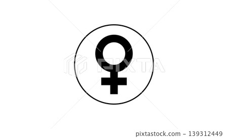 Female Gender Symbol Icon in Circle Women Sign, Gender Equality and Feminism Concept Female Gender Symbol Icon in Circle Women Sign, Gender Equality and Feminism Concept 139312449