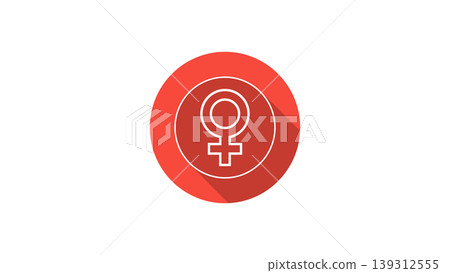 Female Gender Symbol Icon in Red Circle Flat Design With Long Shadow Representing Women and Feminism Female Gender Symbol Icon in Red Circle Flat Design With Long Shadow Representing Women and Feminism 139312555