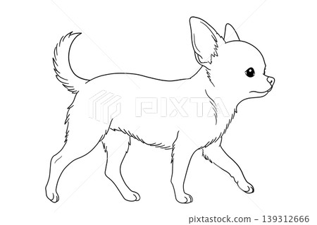 Line drawing of a walking dog Line drawing of a walking dog 139312666
