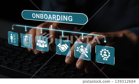 Digital Onboarding Process with Visual Icons of Collaboration, Documentation, and Employee Engagement for Modern Business Environment Gluon Digital Onboarding Process with Visual Icons of Collaboration, Documentation, and Employee Engagement for Modern Business Environment Gluon 139312684