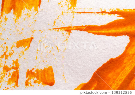 The spread of watercolor orange and the blank paper background The spread of watercolor orange and the blank paper background 139312856