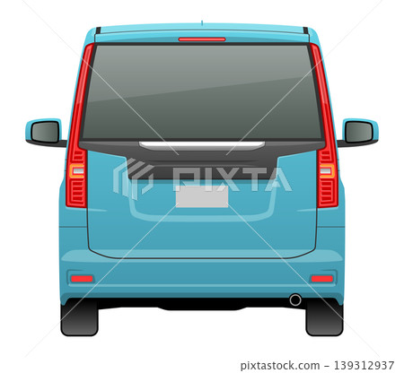 從後面看到的汽車的插圖(M 小型貨車) 從後面看到的汽車的插圖(M 小型貨車) 139312937