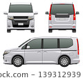 從三個方向看到的汽車的插圖（M 小型貨車） 139312939