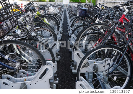 Bicycle placed in the bicycle parking lot Bicycle placed in the bicycle parking lot 139313197