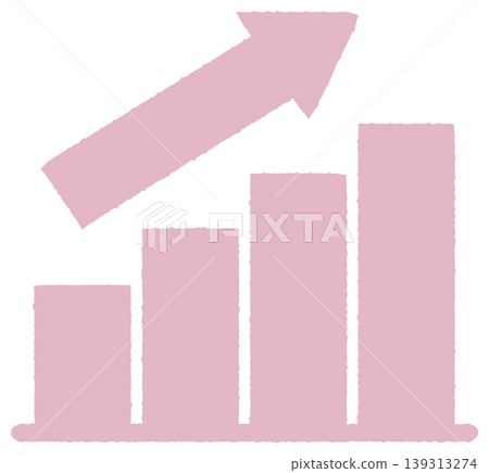 Simple upward-sloping bar graph icon (pink) Simple upward-sloping bar graph icon (pink) 139313274