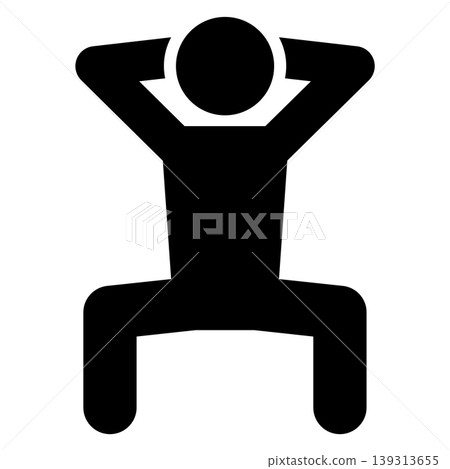 Monochrome icon of a person doing squats (strength training, lower body strengthening, fitness, silhouette, vector) Monochrome icon of a person doing squats (strength training, lower body strengthening, fitness, silhouette, vector) 139313655