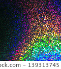 An abstract background with fantastically shimmering rainbow-colored holograms and flowing particles of light. 139313745