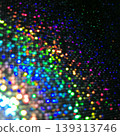 An abstract background with fantastically shimmering rainbow-colored holograms and flowing particles of light. 139313746