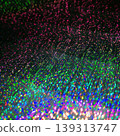 An abstract background with fantastically shimmering rainbow-colored holograms and flowing particles of light. 139313747