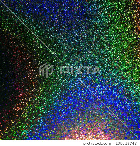 An abstract background with fantastically shimmering rainbow-colored holograms and flowing particles of light. 139313748