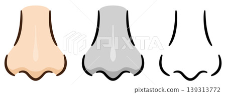 Illustration set of nose structure (color, grayscale, line art, cosmetic surgery, anatomical diagrams, nose bridge, vector graphics) Illustration set of nose structure (color, grayscale, line art, cosmetic surgery, anatomical diagrams, nose bridge, vector graphics) 139313772