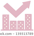 Simple bar graph icon, down & up, polka dot pattern 139313789