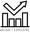 Simple bar graph icon (down & up, line drawing) 139313791
