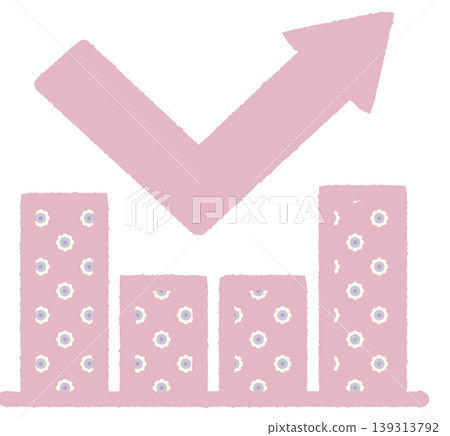 Simple bar graph icon, down & up, daisy Simple bar graph icon, down & up, daisy 139313792