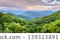 Evening landscape in Appalachian mountains. Woods nature in summer season. Colorful forest in Tennessee 139313891