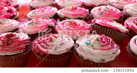 Collection of cupcakes in bakery shop Collection of cupcakes in bakery shop 139313950