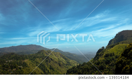 beautiful mountains blue sky view landscape in Sri Lanka beautiful mountains blue sky view landscape in Sri Lanka 139314184