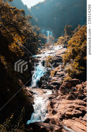 Beautiful Rawana waterfalls from distance Beautiful Rawana waterfalls from distance 139314266