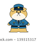 一幅悲傷的警犬形象的可愛插圖；可用於表達失敗和悔恨之情。 139315317