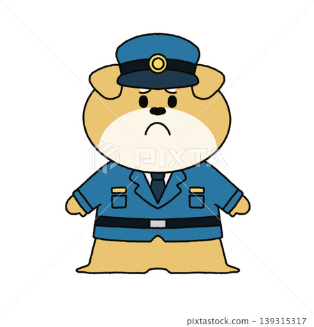 一幅悲傷的警犬形象的可愛插圖;可用於表達失敗和悔恨之情。 一幅悲傷的警犬形象的可愛插圖;可用於表達失敗和悔恨之情。 139315317