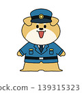 用於犯罪預防和交通安全教育的可愛警犬角色插畫。 139315323