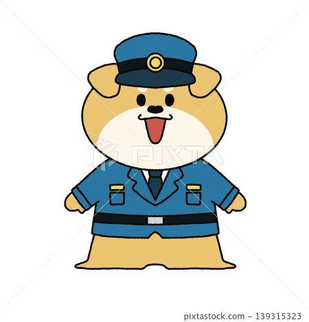 用於犯罪預防和交通安全教育的可愛警犬角色插畫。 139315323