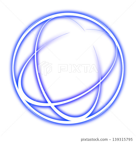 Blue atomic sphere, multi-orbital lattice sphere, sci-fi science image, black background, overlay material. Blue atomic sphere, multi-orbital lattice sphere, sci-fi science image, black background, overlay material. 139315795