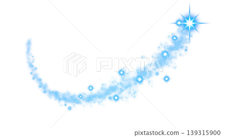 Blue magical stardust trail on a transparent background Blue magical stardust trail on a transparent background 139315900