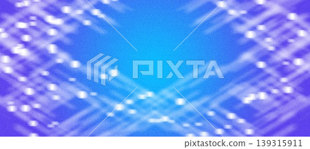 Symmetrical kaleidoscope lattice and an abstract background of glowing purple-cyan bokeh particles. 139315911