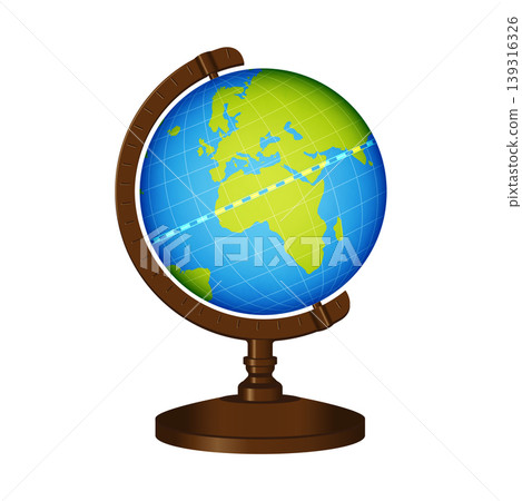 Wooden globe vector illustration 139316326