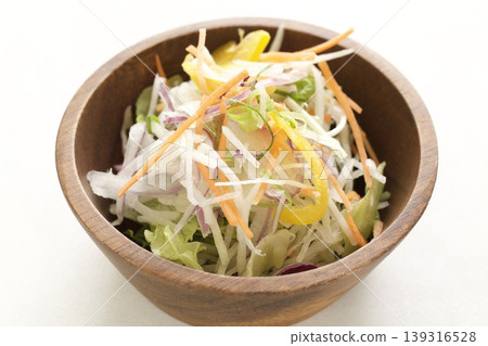 Fresh vegetable salad with pre-cut vegetables Fresh vegetable salad with pre-cut vegetables 139316528