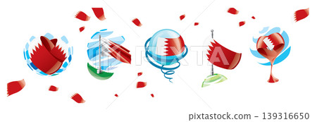 Vector set of the Bahraini flag in various creative designs 139316650