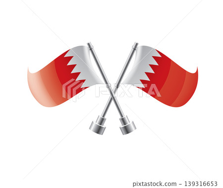 Scalable illustration capturing prideful display of Bahraini national banners 139316653
