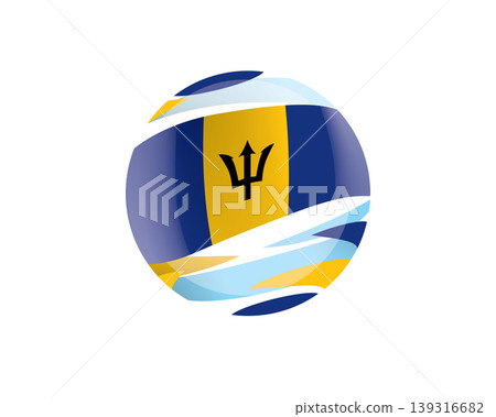 The Barbados flag in an abstract sphere The Barbados flag in an abstract sphere 139316682