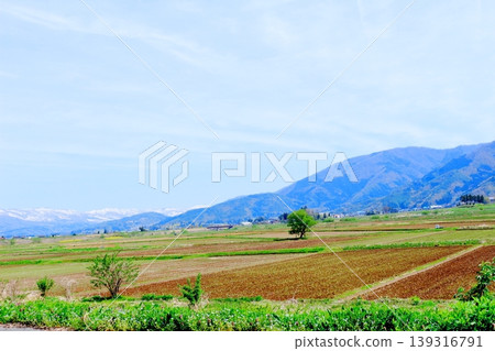 Scenery of Kijimadaira Village in April; Scenery of Shinshu; Spring rural landscape Scenery of Kijimadaira Village in April; Scenery of Shinshu; Spring rural landscape 139316791